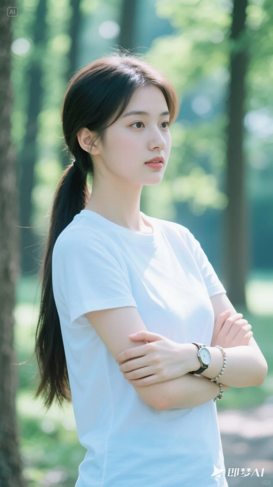 🌿 纯白T恤的夏日清新感 🌞