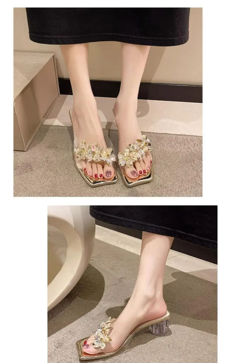 🌸秋日出街必备！百丽透明高跟凉拖