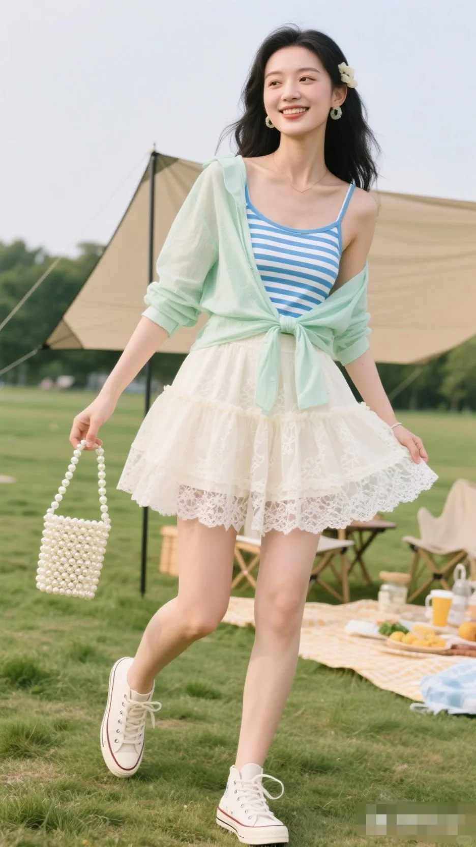 元气少女夏日清新野餐穿搭look一下🥰