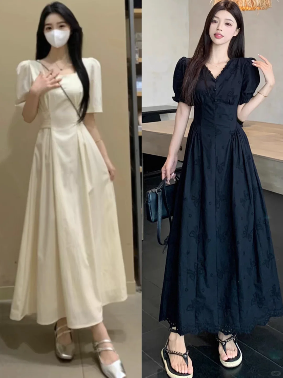 夏季女生连衣裙高腰显瘦修身梨形苹果型身材