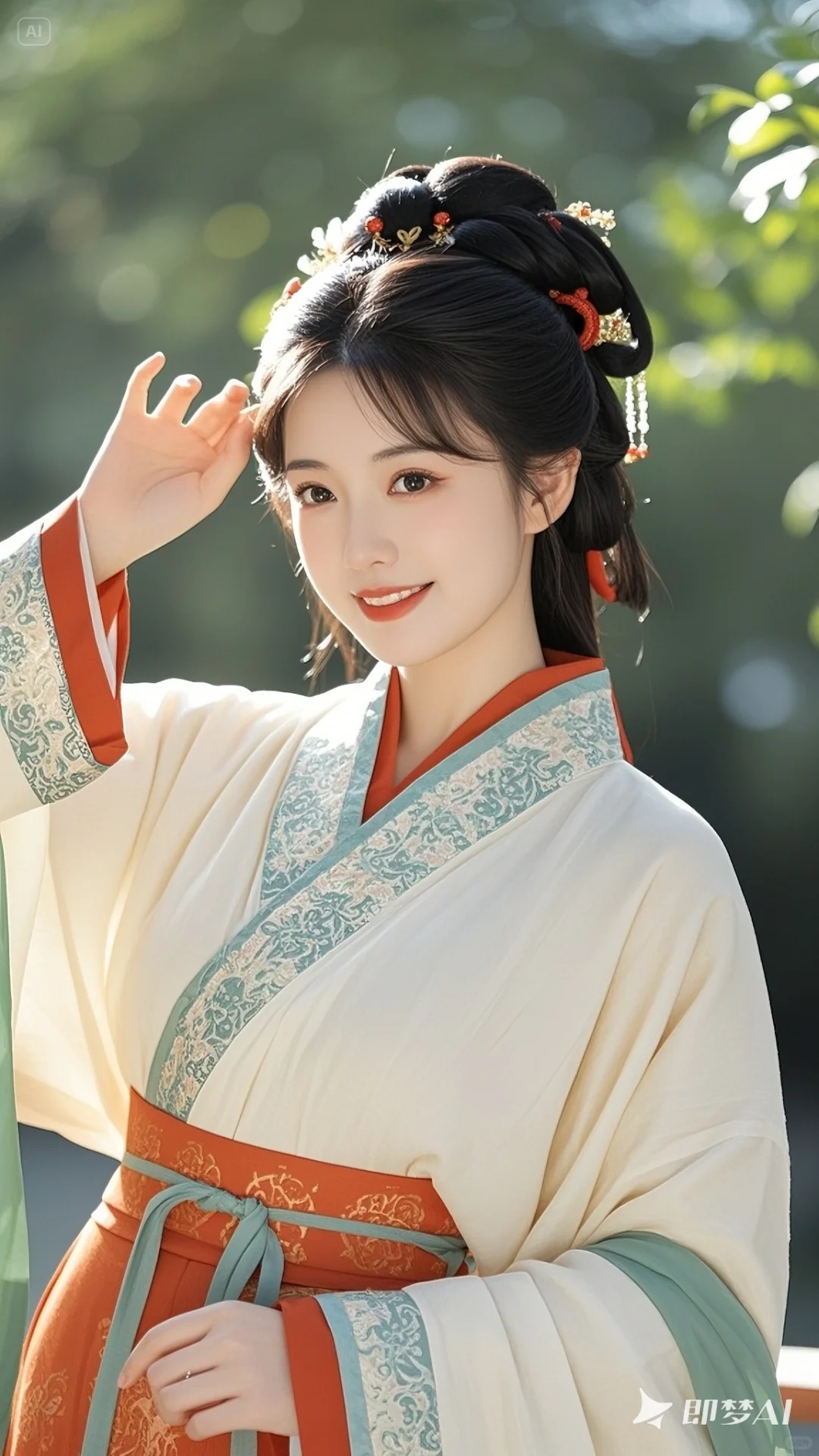 清风拂面，美女高清，汉服