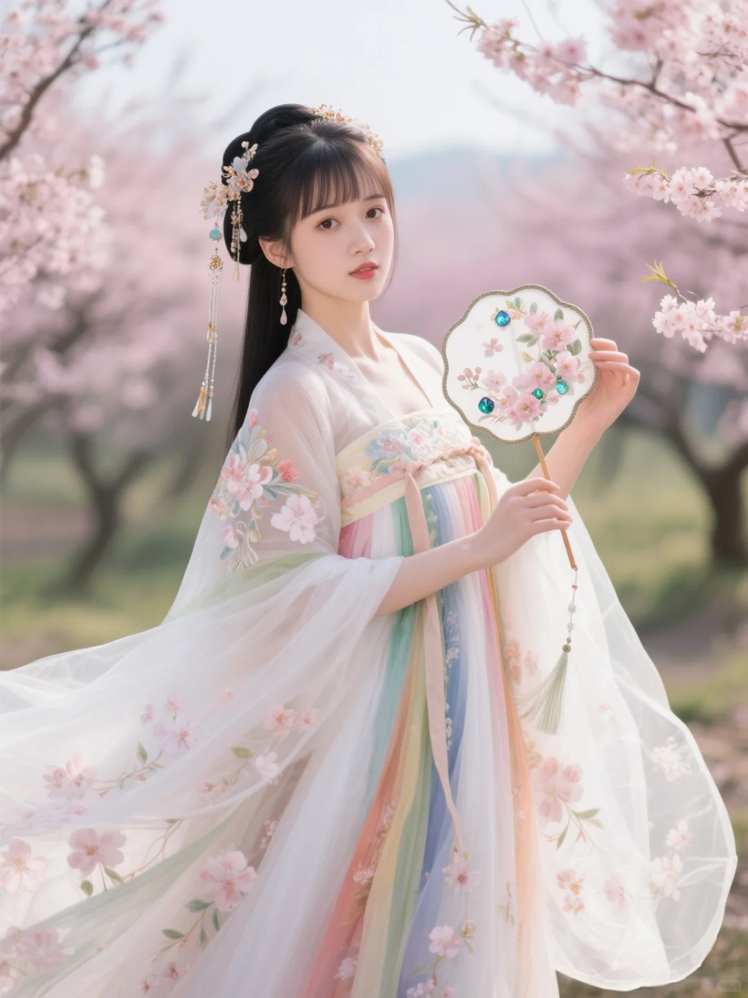 桃花拍照 汉服和桃花更配
