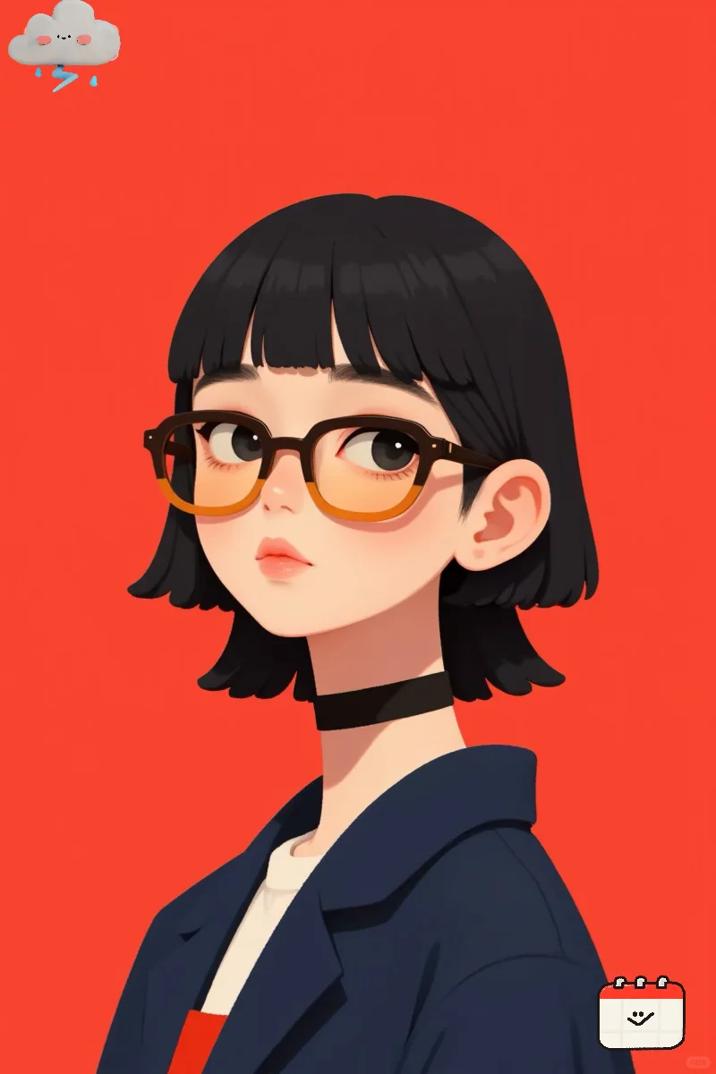 AI插画头像【朋克风女生】