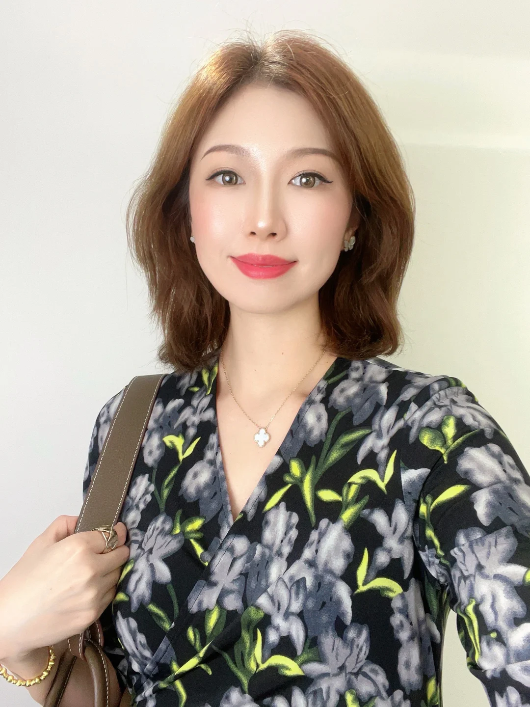 OOTD 高级灰色气质优雅印花连衣裙