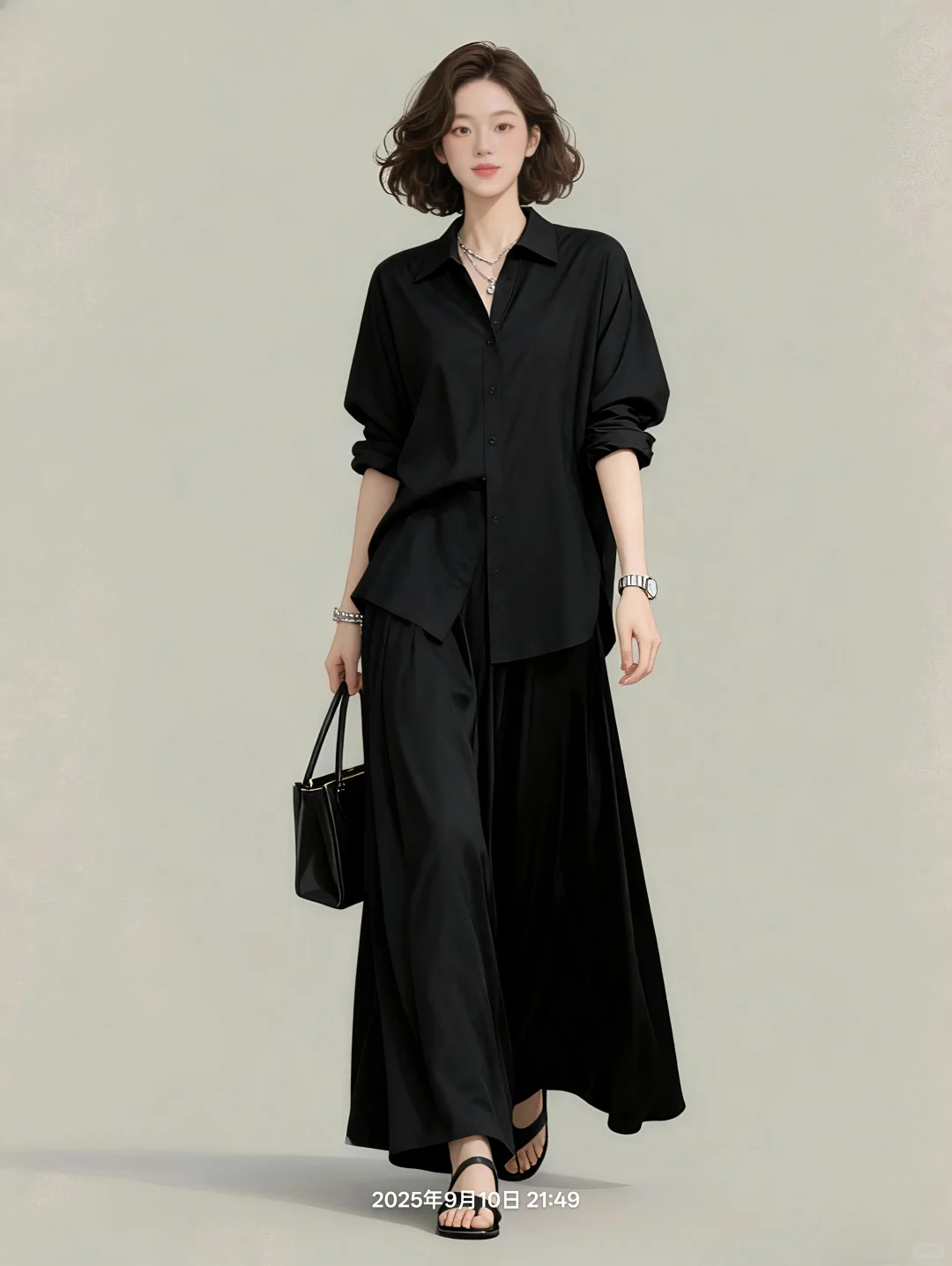 极简黑色套装，优雅与舒适的完美结合 💖