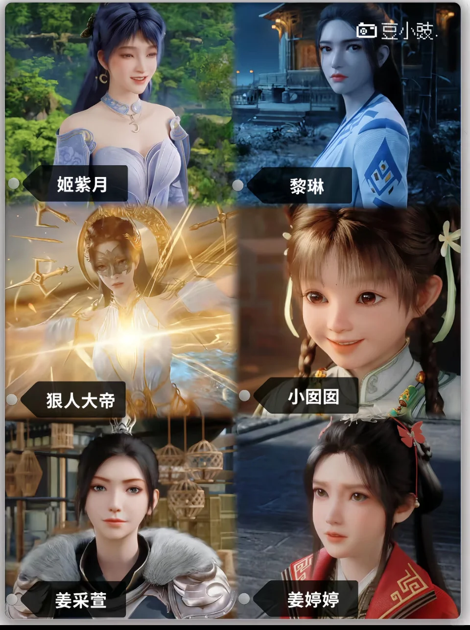 分享遮天动画之女角色人像