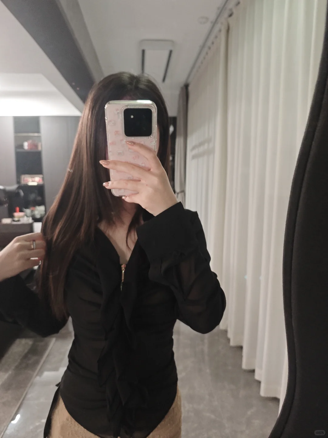 卜斯斯同款黑色透视蕾丝套装