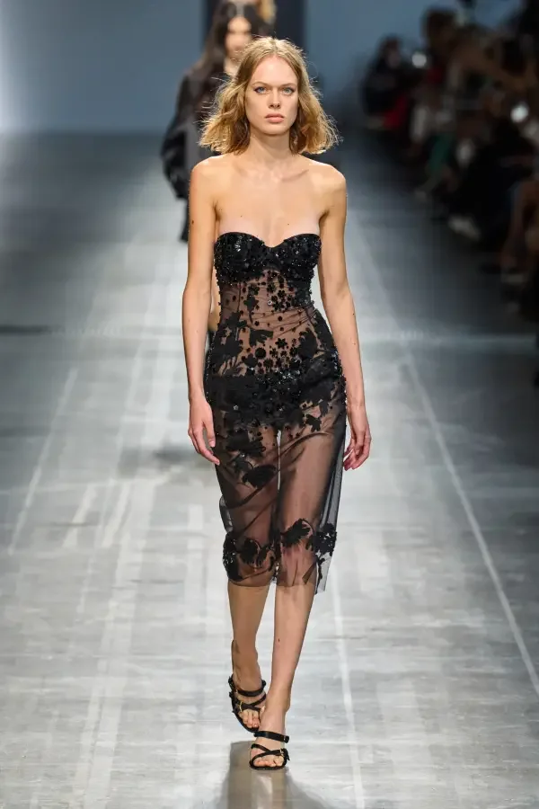 黑色蕾丝透视裙，优雅与性感的完美结合✨