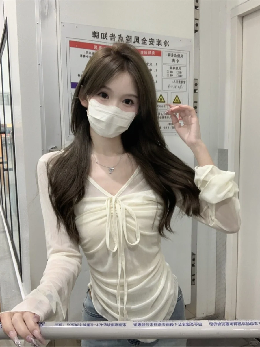 纯欲风拉满！绑带透视T恤美到犯规😍