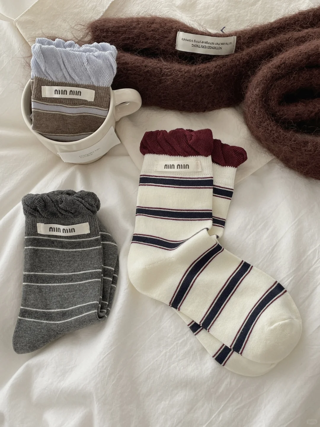 秋天的条纹袜子🧦狠狠心动!!!