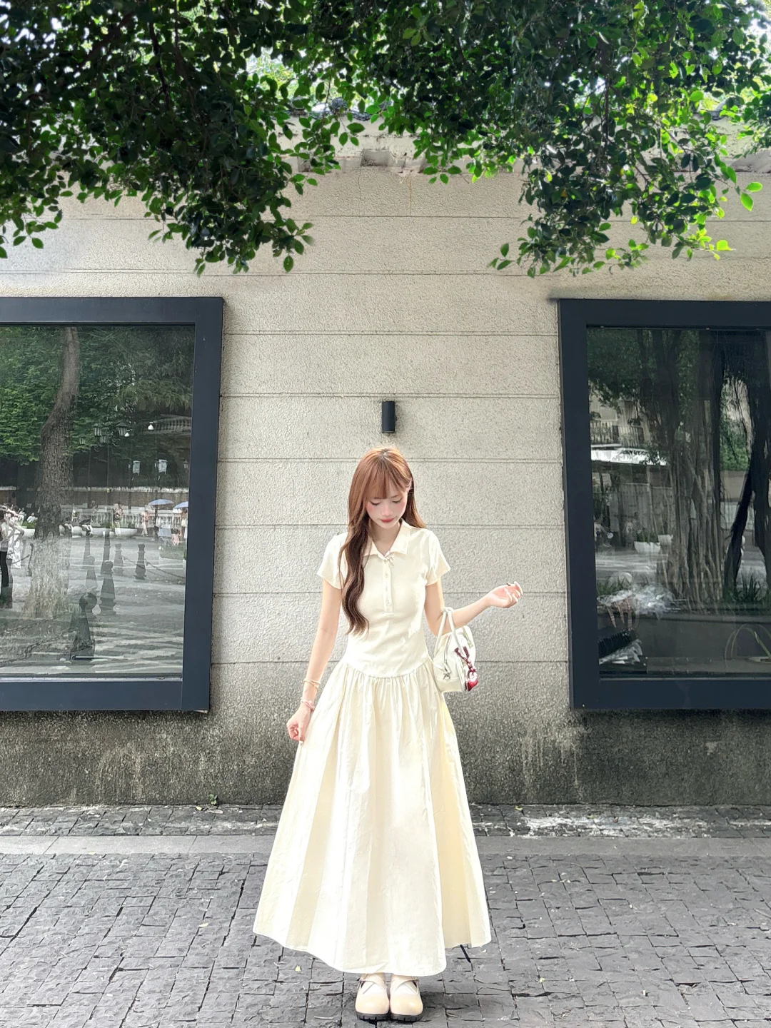 花小钱做大美女附🔗杏色polo领长裙好温柔🥰