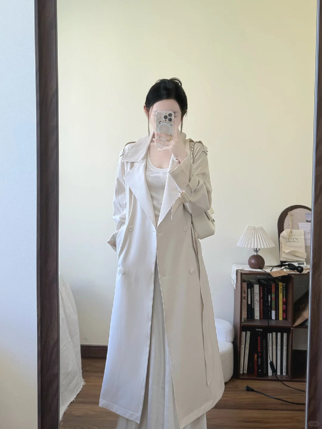 158｜期待秋天！！好气质风衣➕绸缎裙～🤍