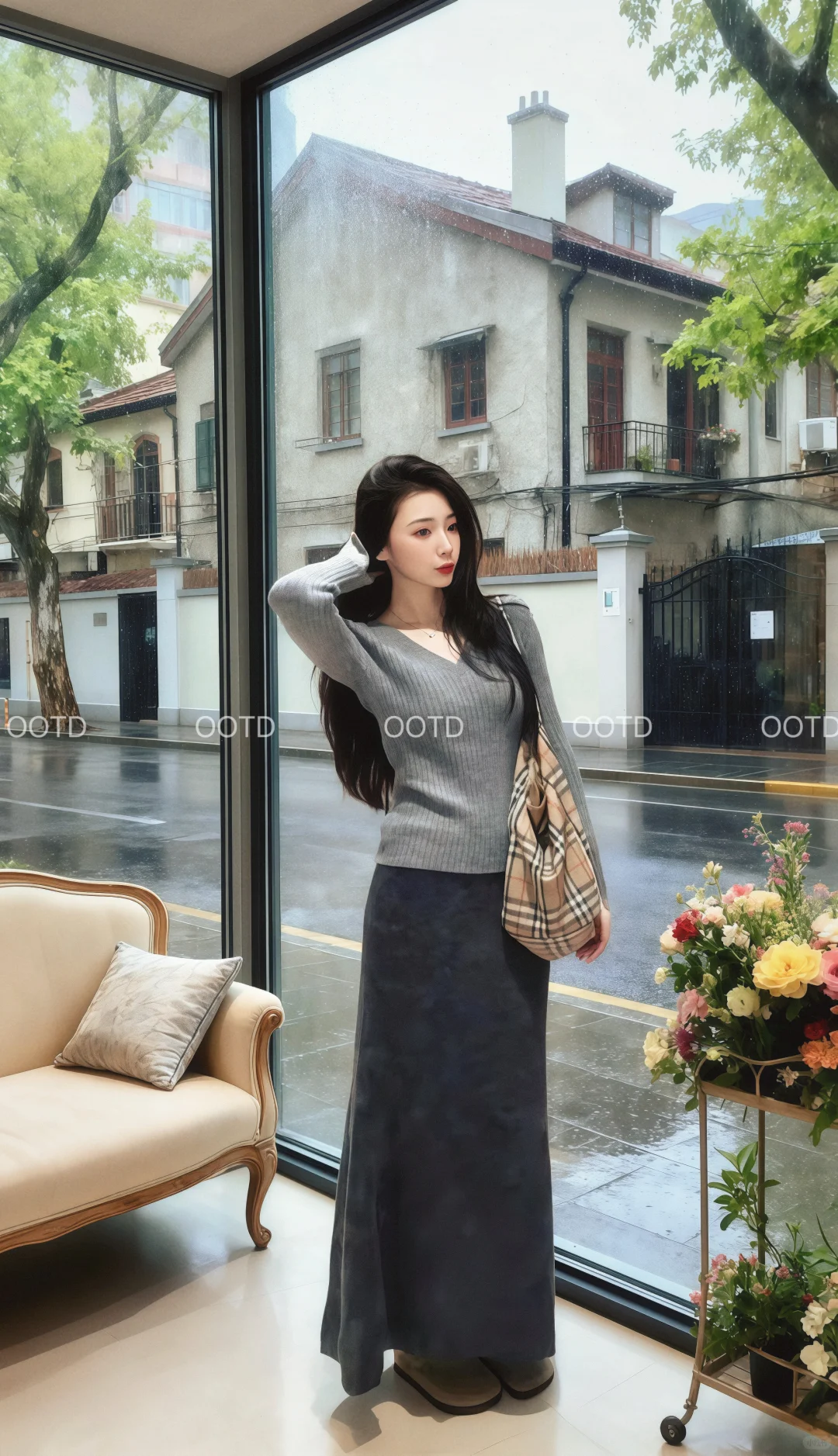 上身就很好看的一套灰色穿搭！