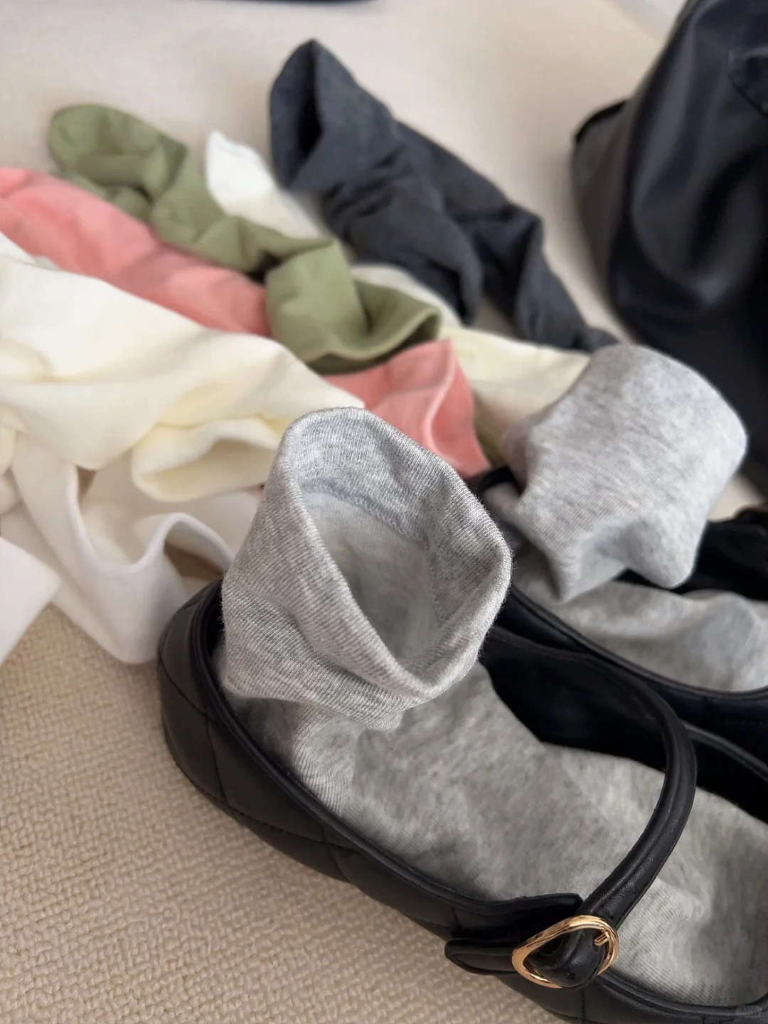 10💰一沓！新疆棉浅灰月子袜chao舒服～