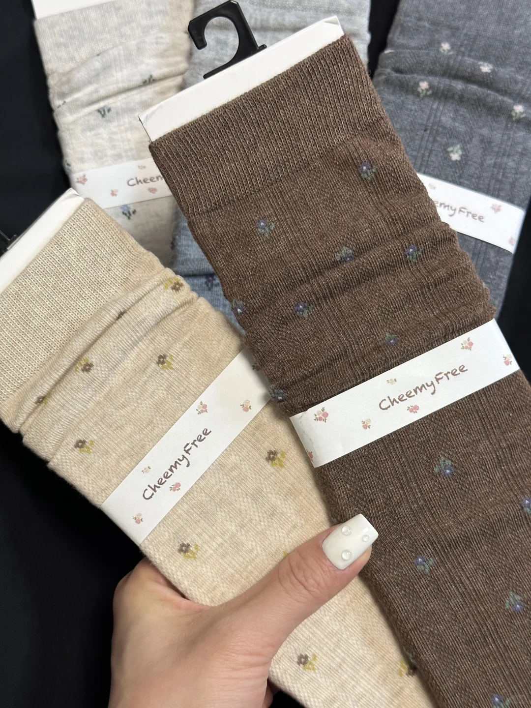 复古焦糖碎花袜🍂一键入秋啦🍁