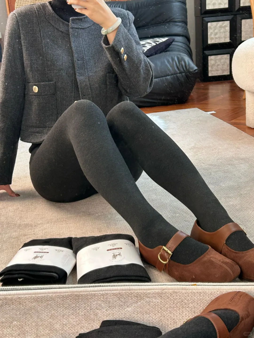 显瘦弹力袜谁穿谁美❤️微胖女生福音打底裤