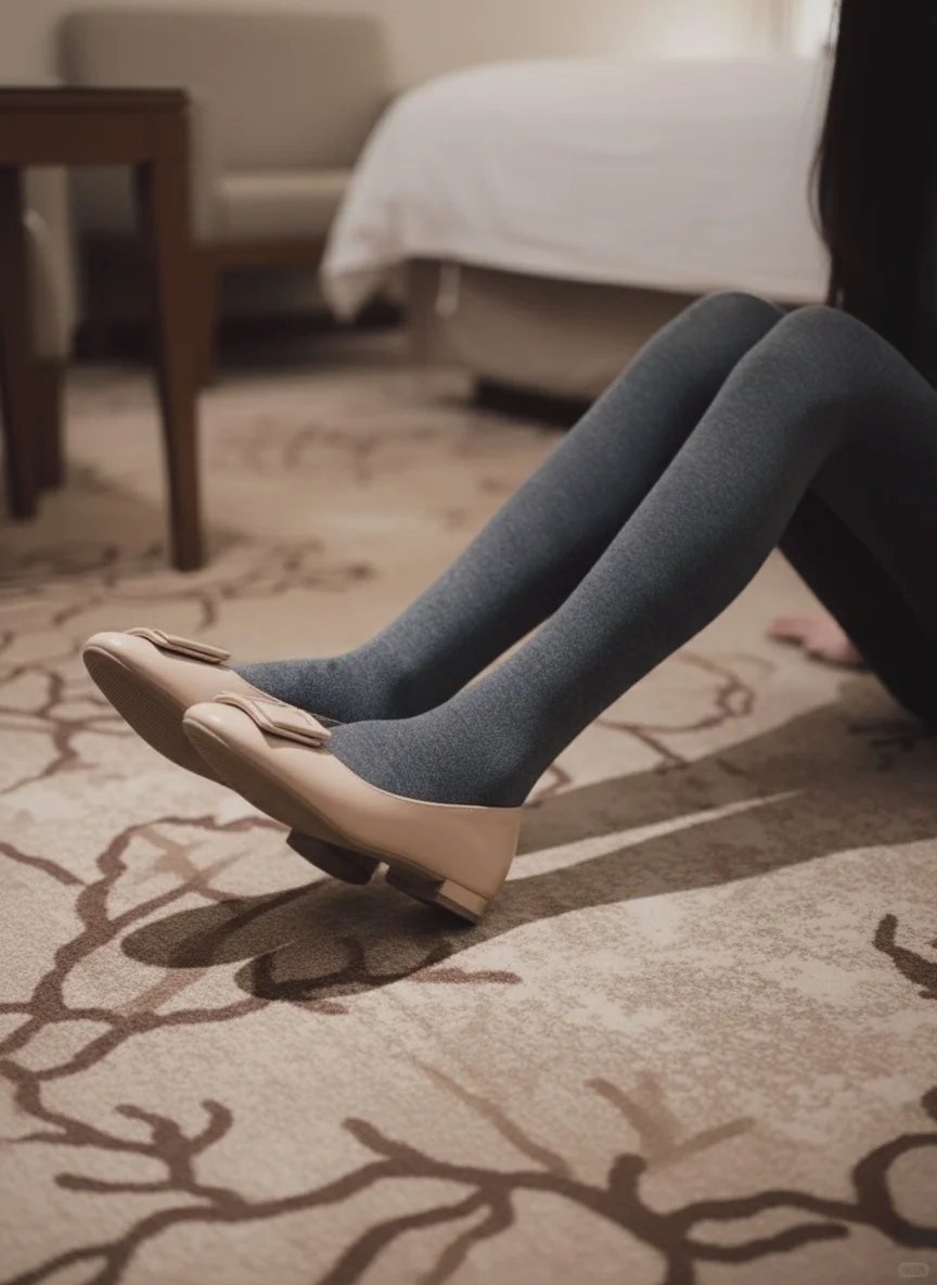 迷死男友之厚灰平底穿搭