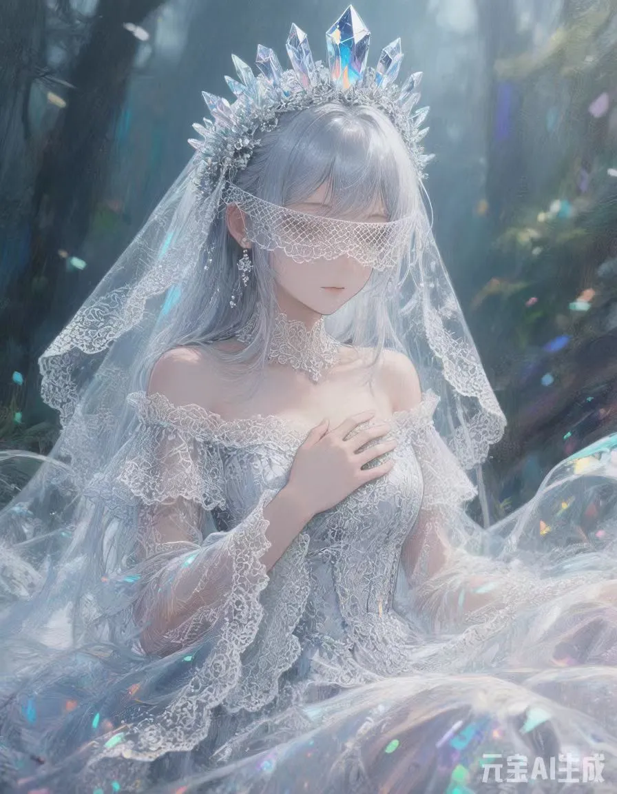 花嫁婚纱美女（内附ai生成指令）