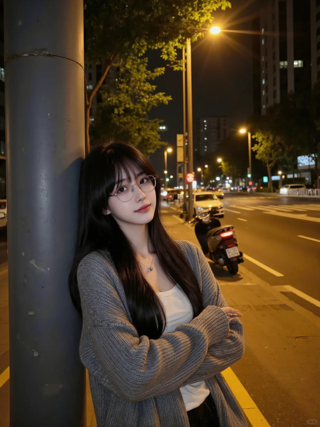 深夜emo，在路灯下找寻自我～