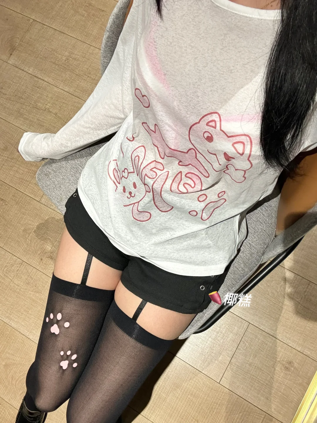 萌系吊带袜穿搭