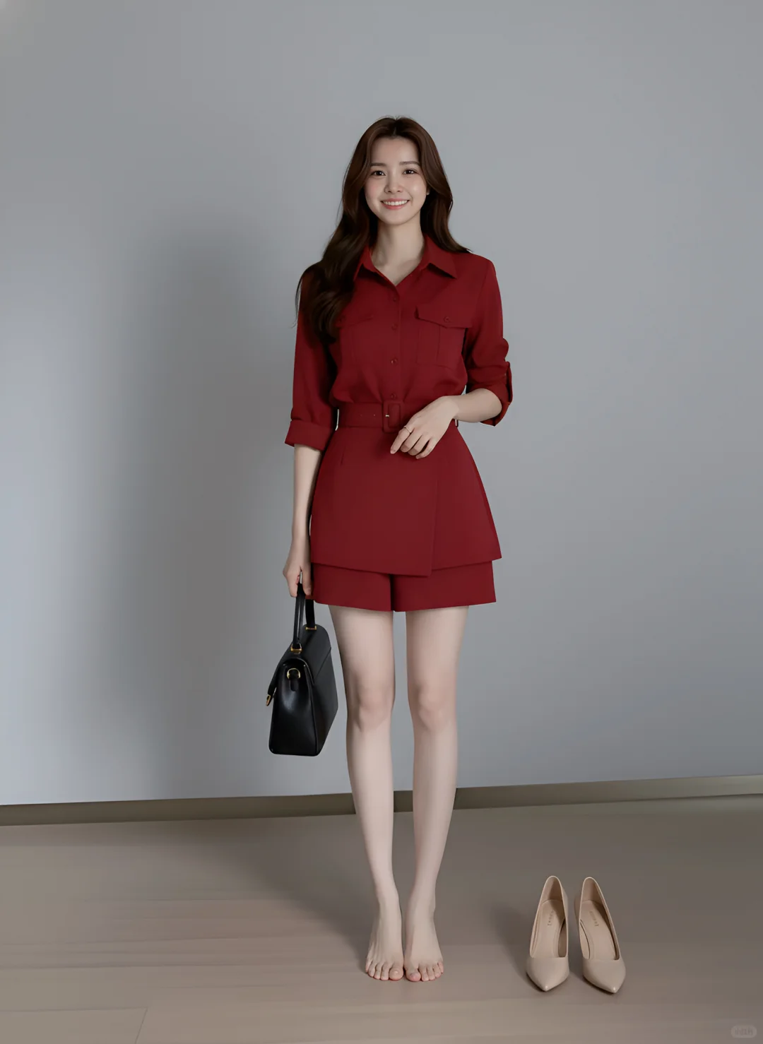 知性红裙真的美到爆了！