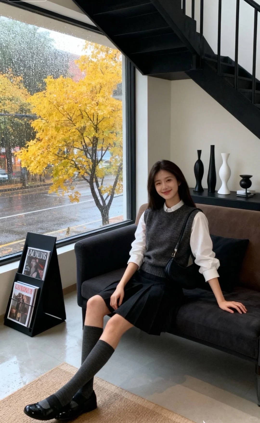 好韩系好显气质！！！好适合上学通勤啊～