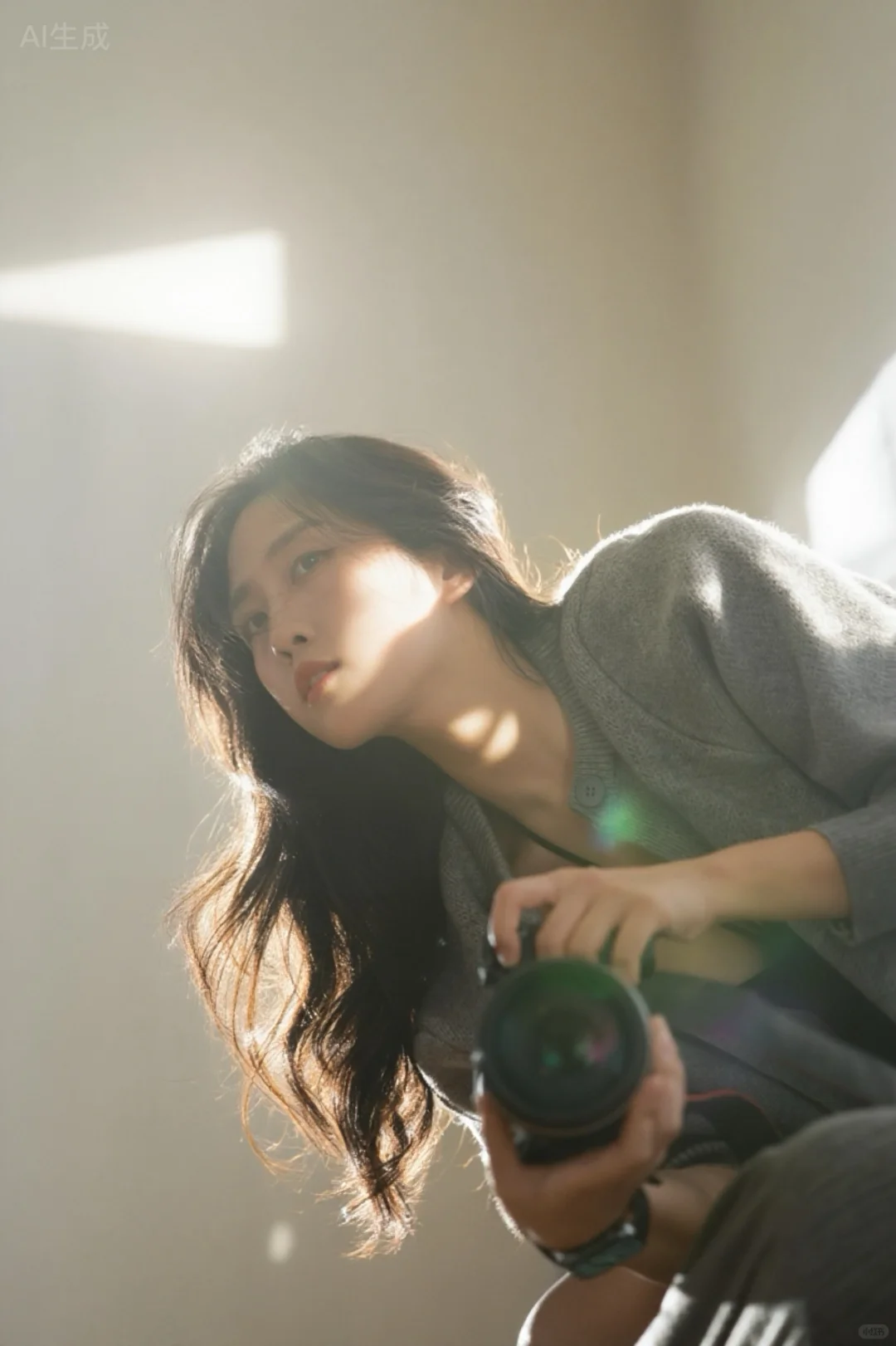 哇塞，女摄影师和人体工学椅的适配度满分