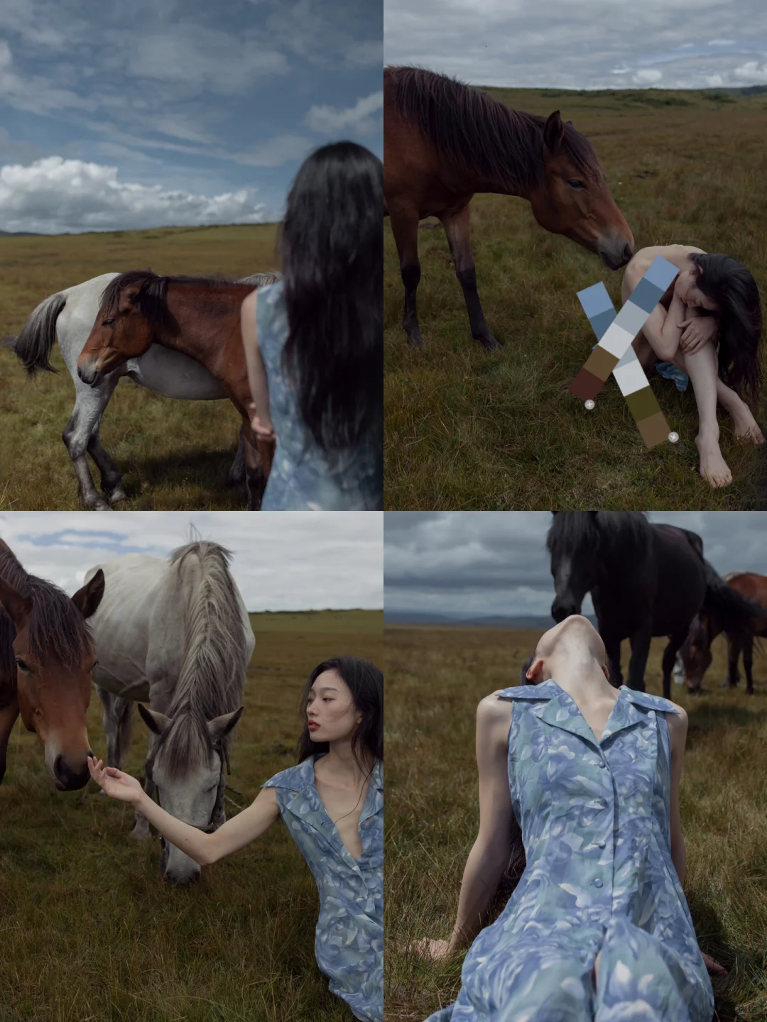 给同一位女孩拍摄9组不同的照片