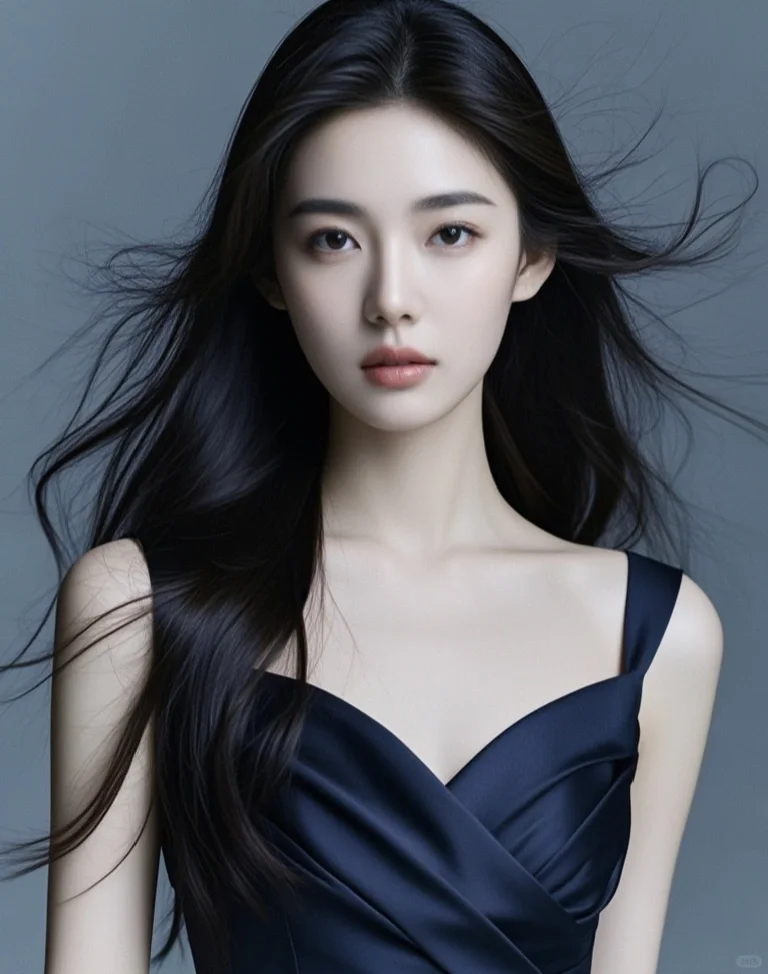 长发飘飘，优雅大方