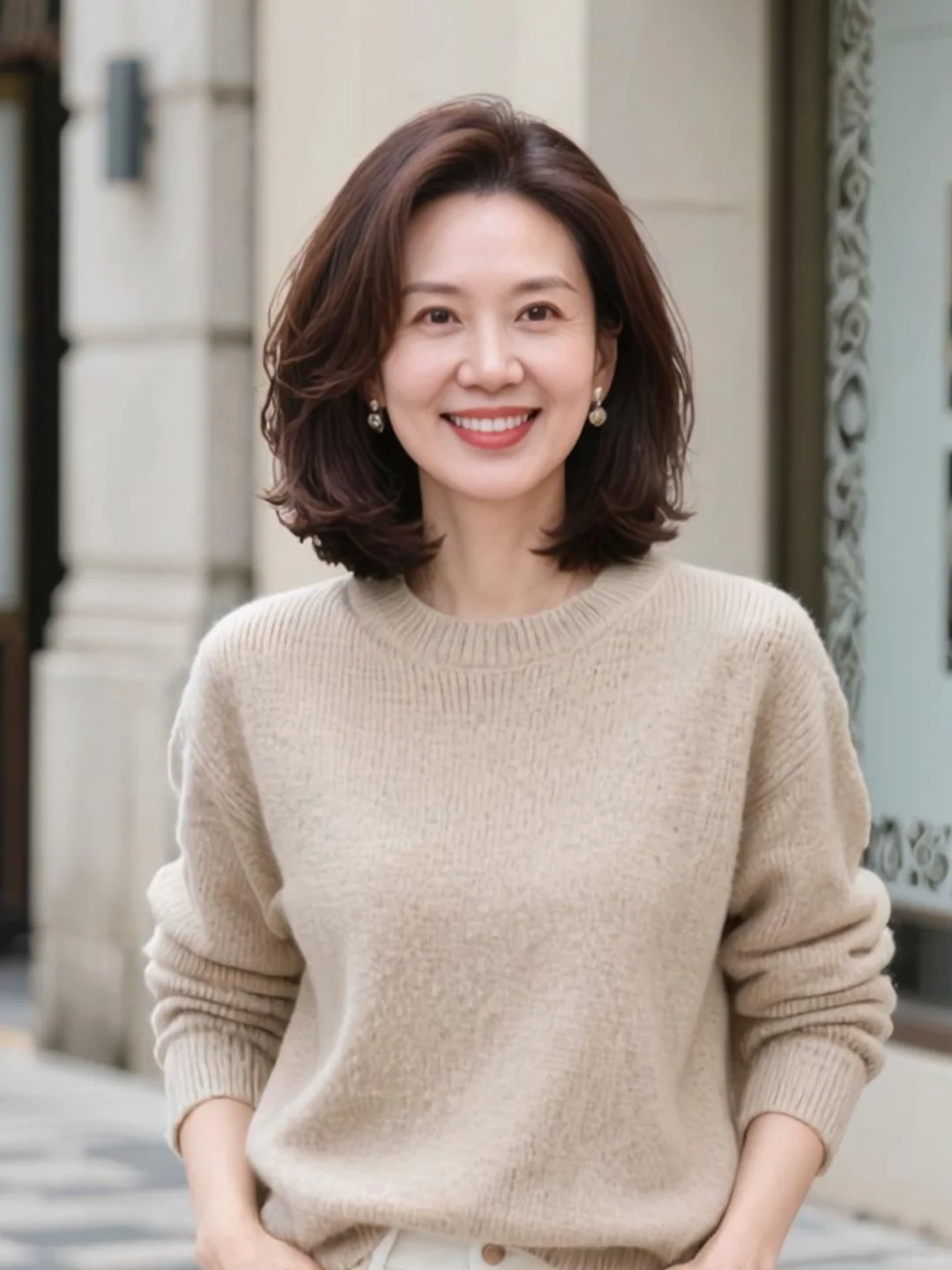 有一种气质叫松弛感短发中年优雅