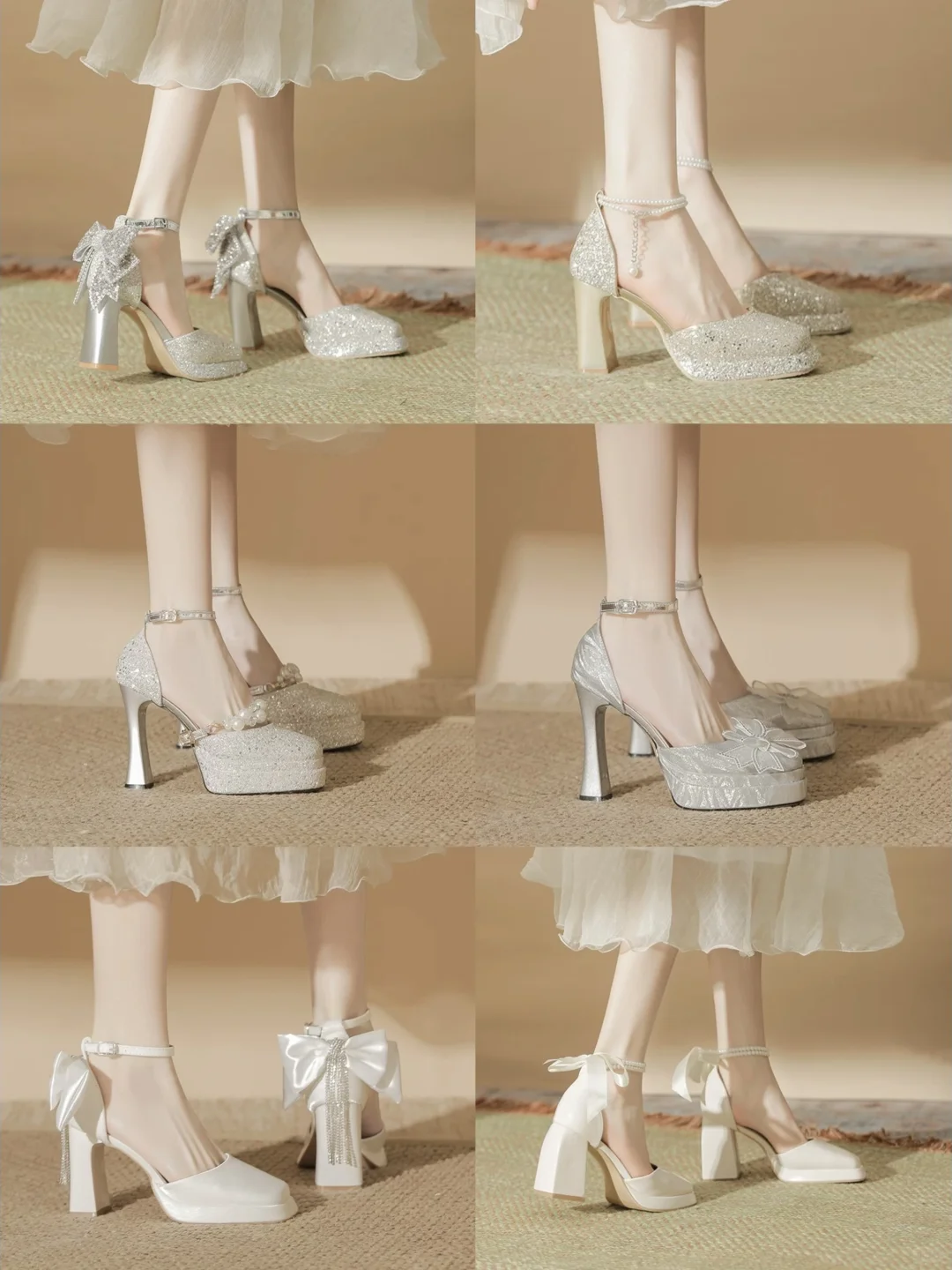 温柔风订婚结婚浅色系婚鞋✨备婚姐妹一起看