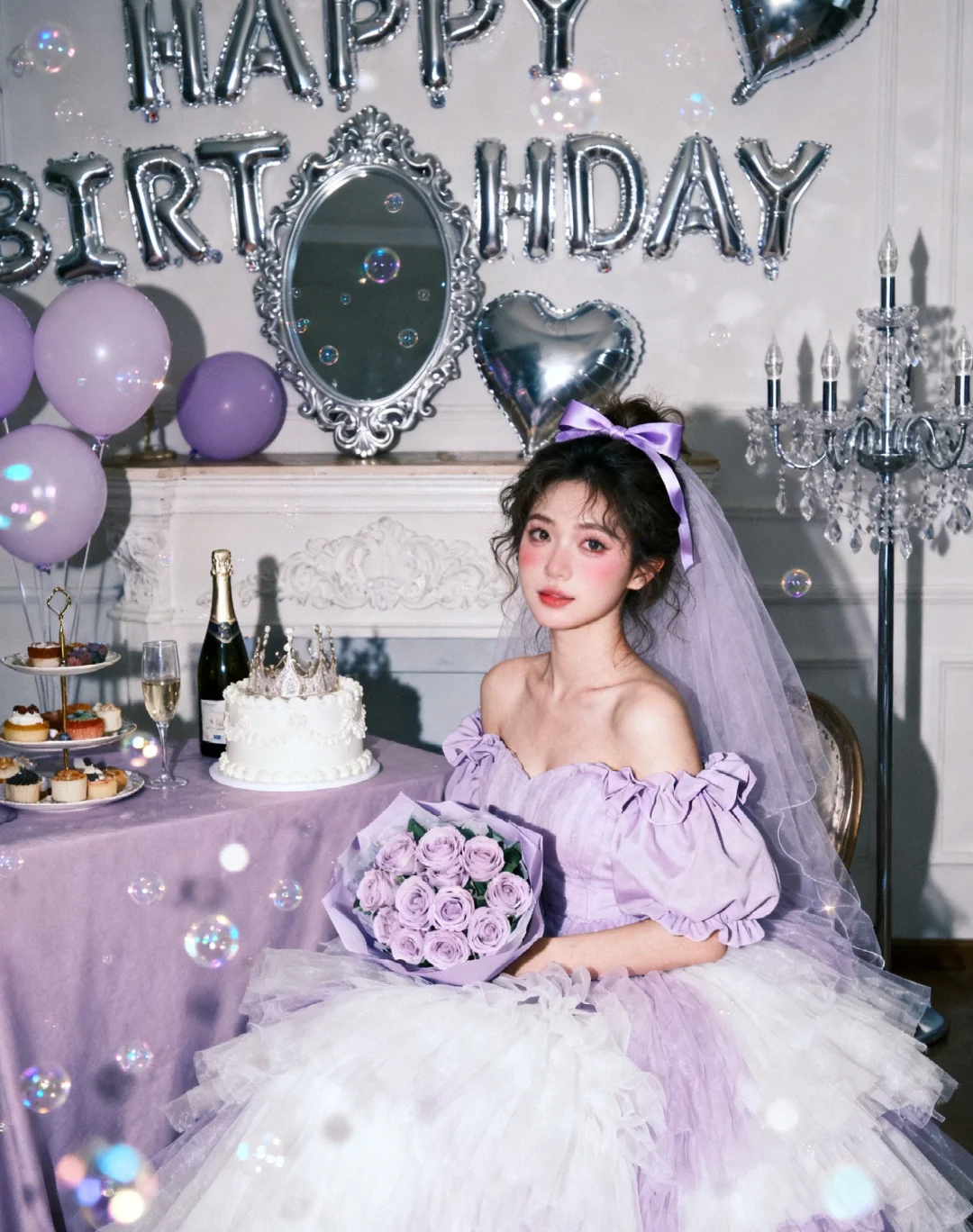 紫色很有韵味｜紫色生日写真💜AI生成 ‼️