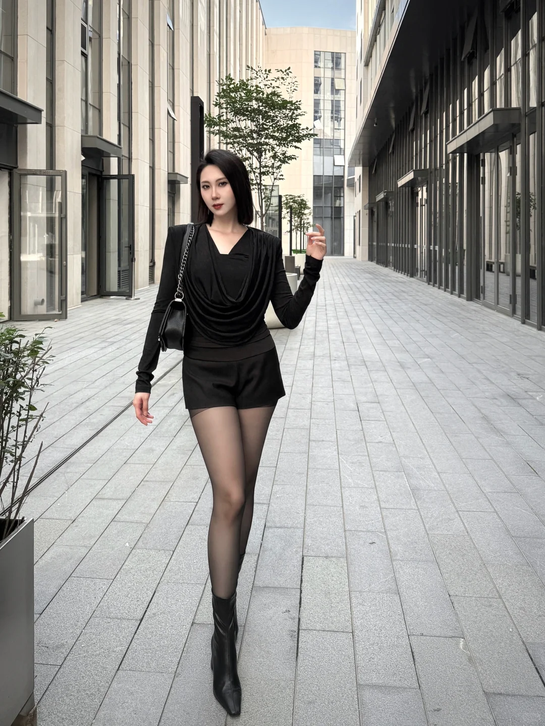 黑色系御姐｜短靴穿搭