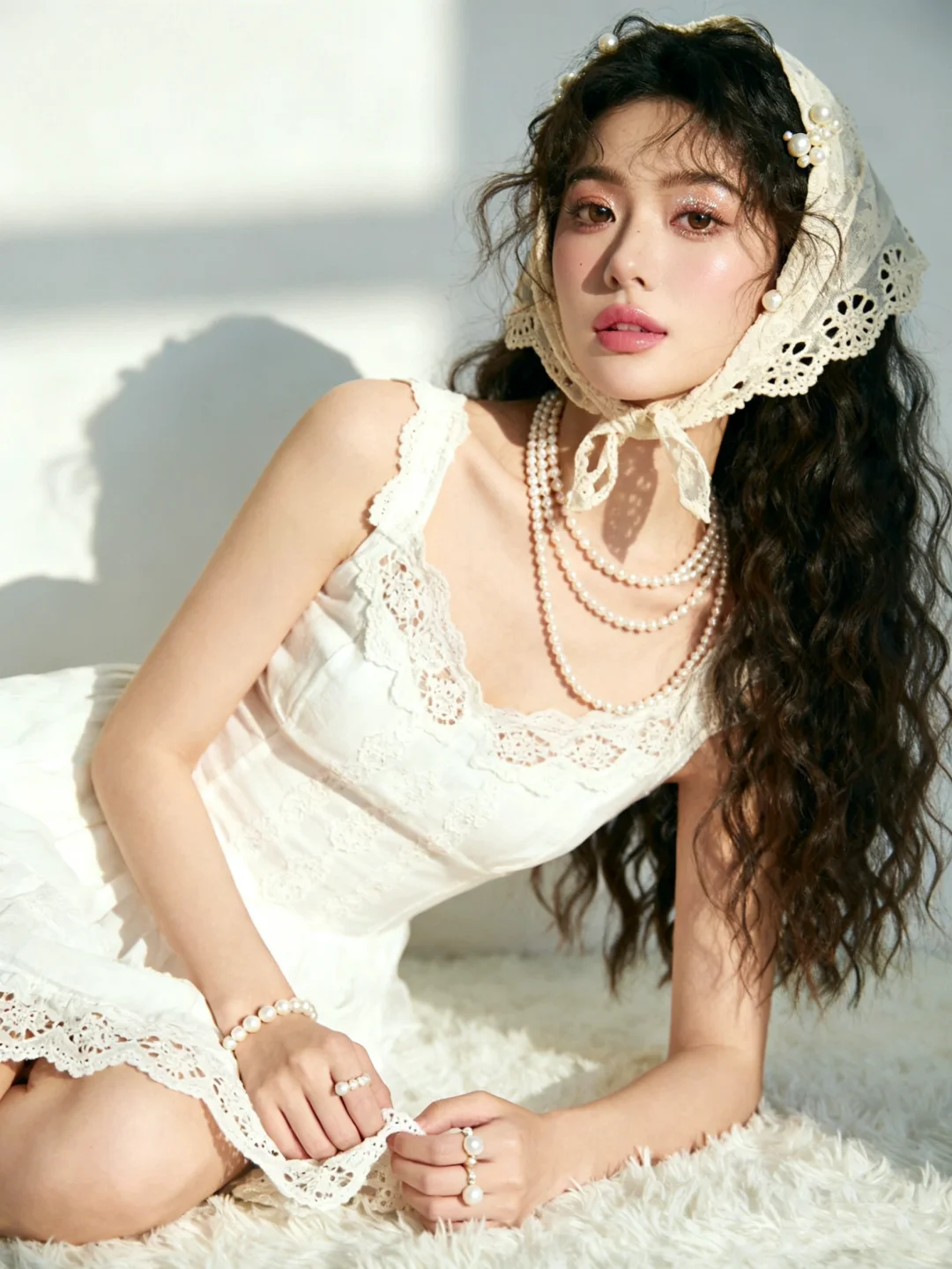 1分钟get日杂蕾丝珍珠少女写真（附口令）