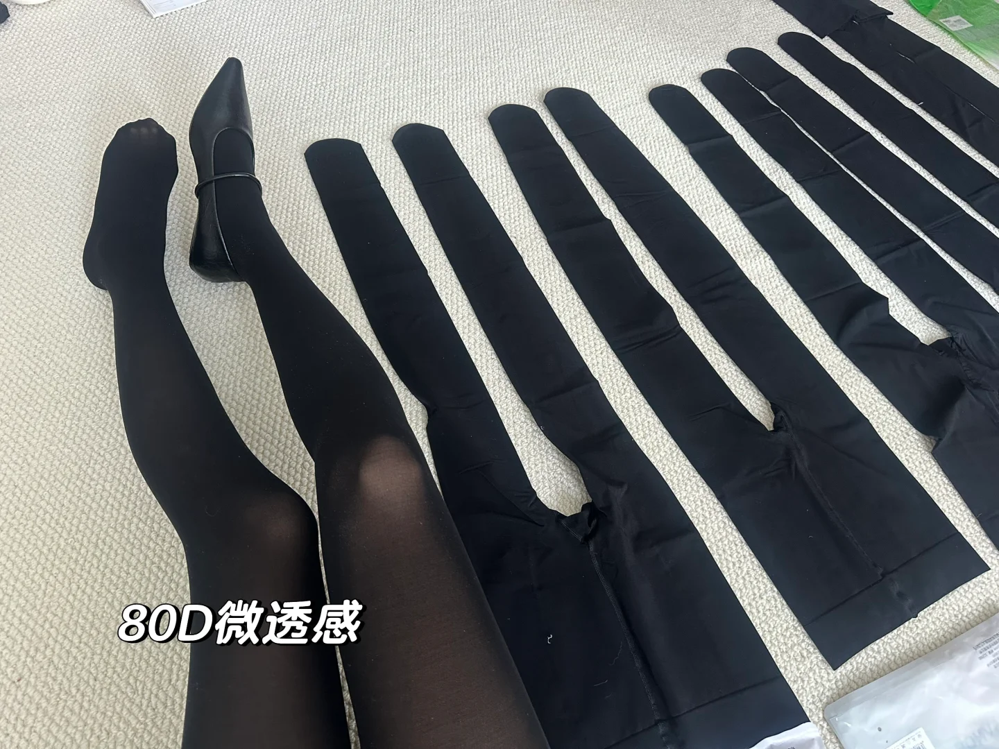 秋冬黑色连裤袜试穿中 不要勒脚！！