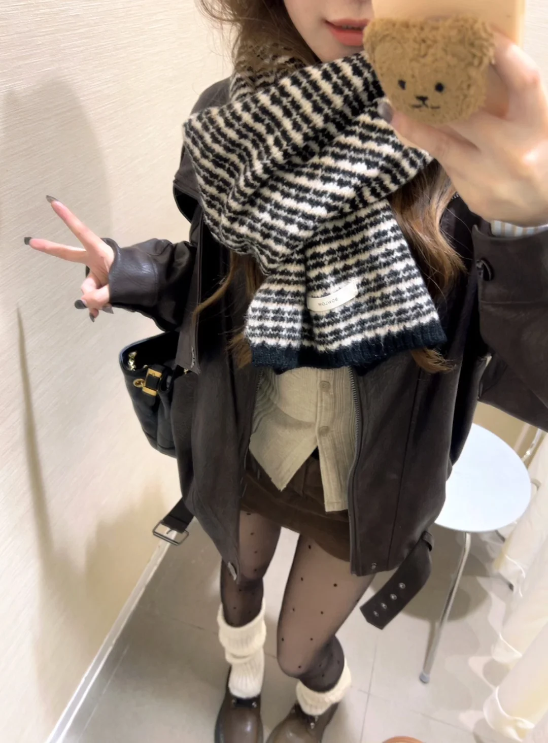 波点黑丝➕袜套 降温就这样叠穿！！！