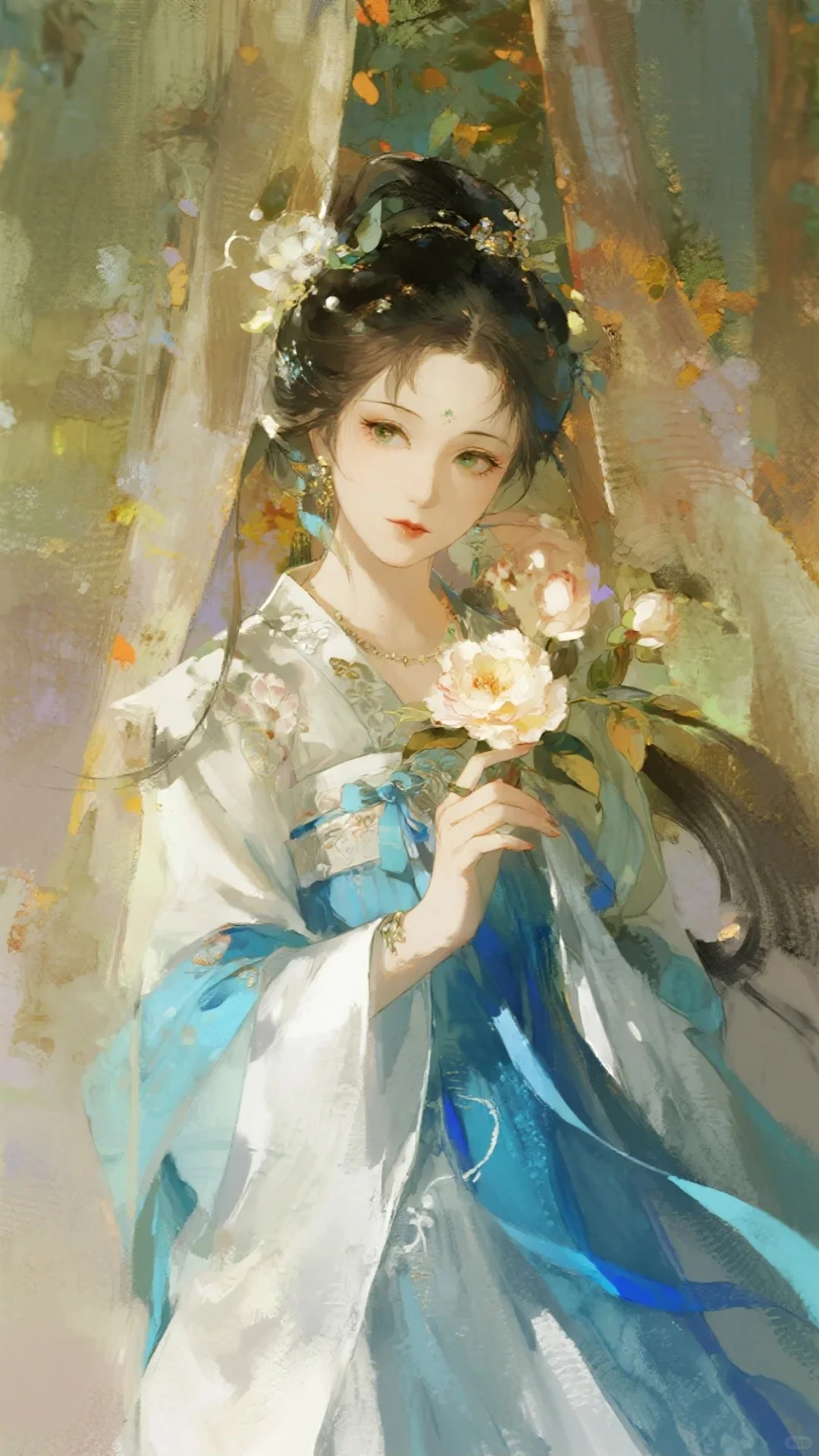 游园拾花，纱幔凝香，锦裳寄韵，古意清欢