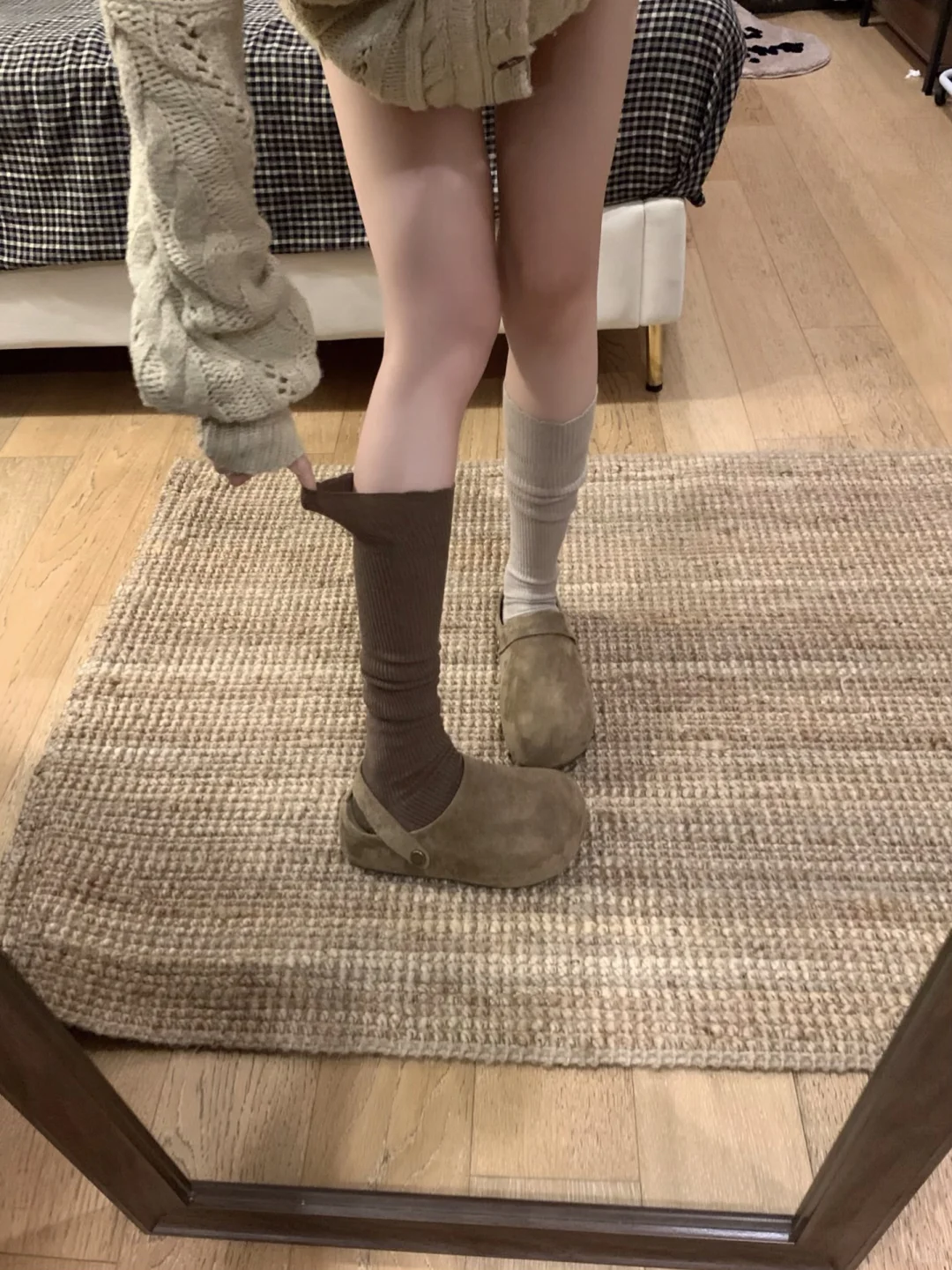 慵懒到没边～早秋复古色系！🪐🇰🇷韩版堆堆袜