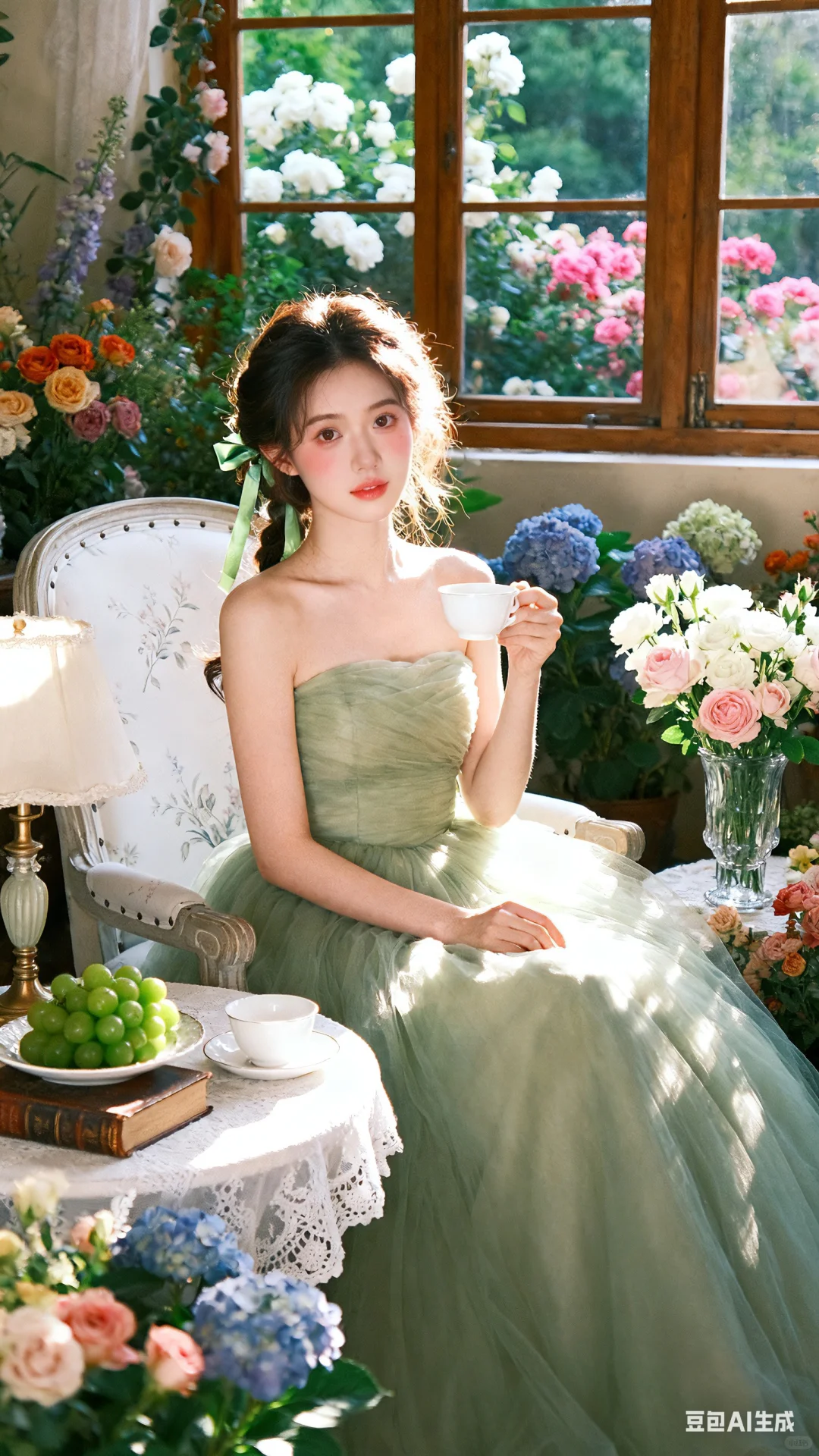 绿色｜森系下午茶写真太治愈了🍃Ai生成‼️