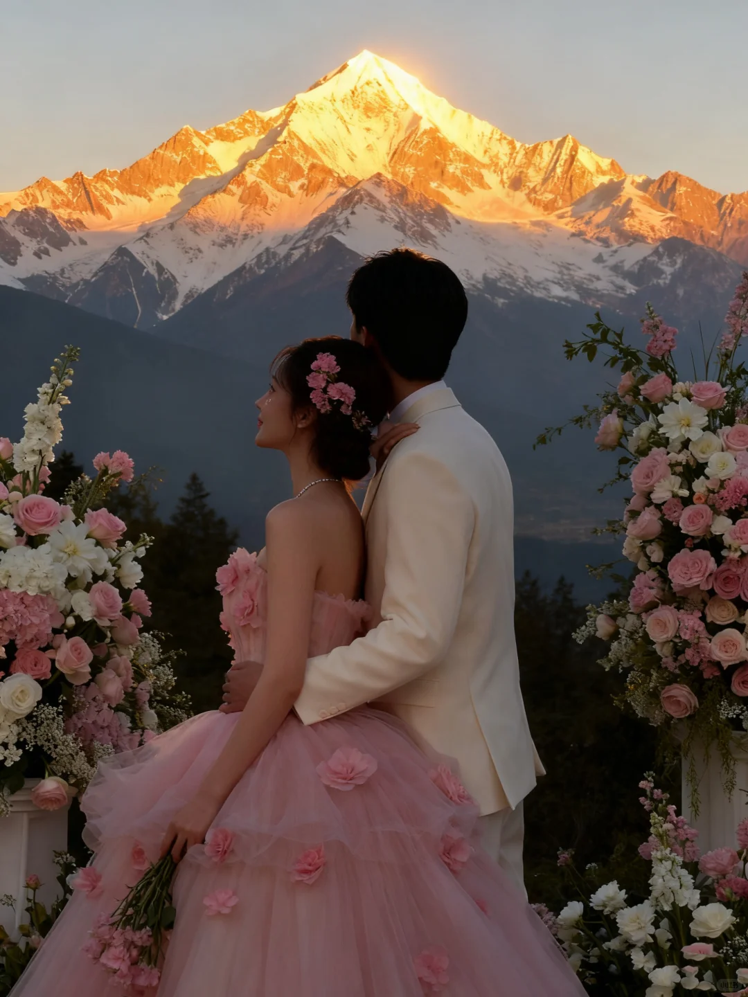 火爆全网的日照金山婚纱照写真口令来啦