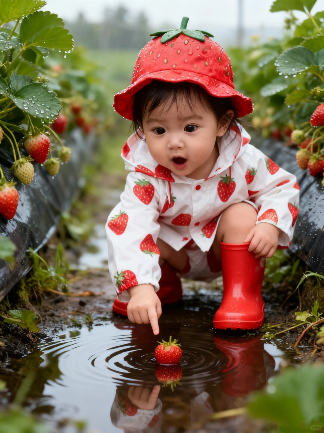📣 AI宝宝写真｜梦幻草莓小宝贝🍓