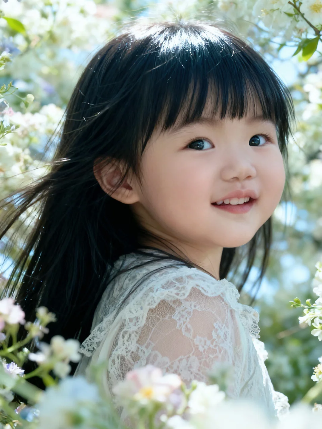 女宝ai写真|💐花海中的小姑娘|附口令❗️