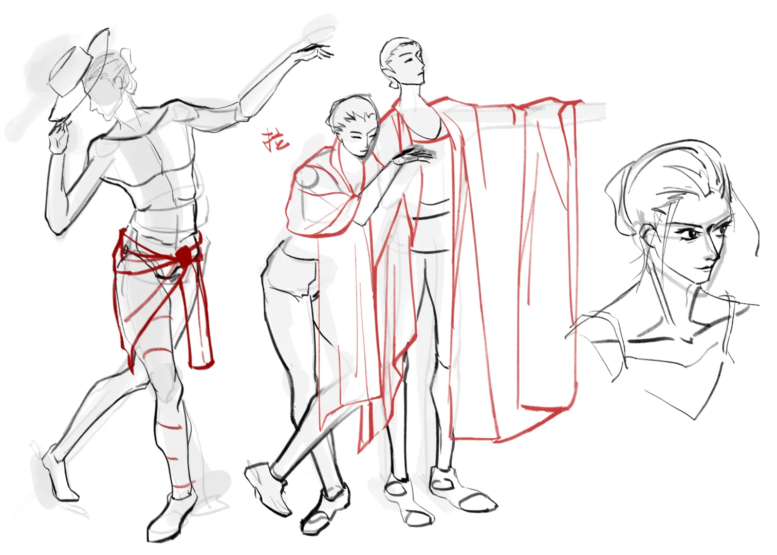 Day15，那个女生透视太大了我只能画成这样了