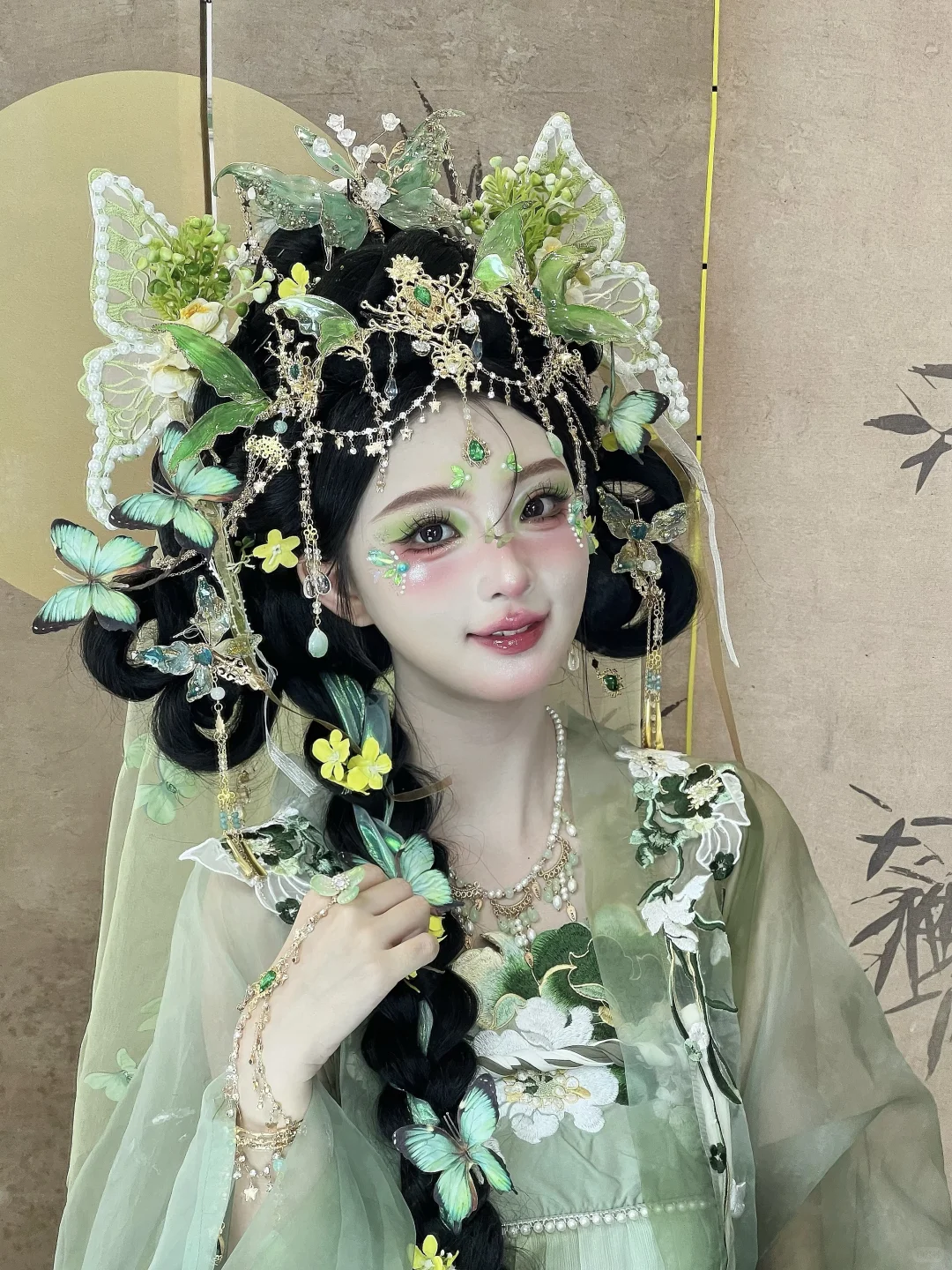 谁说圆脸拍不了绿蝶！