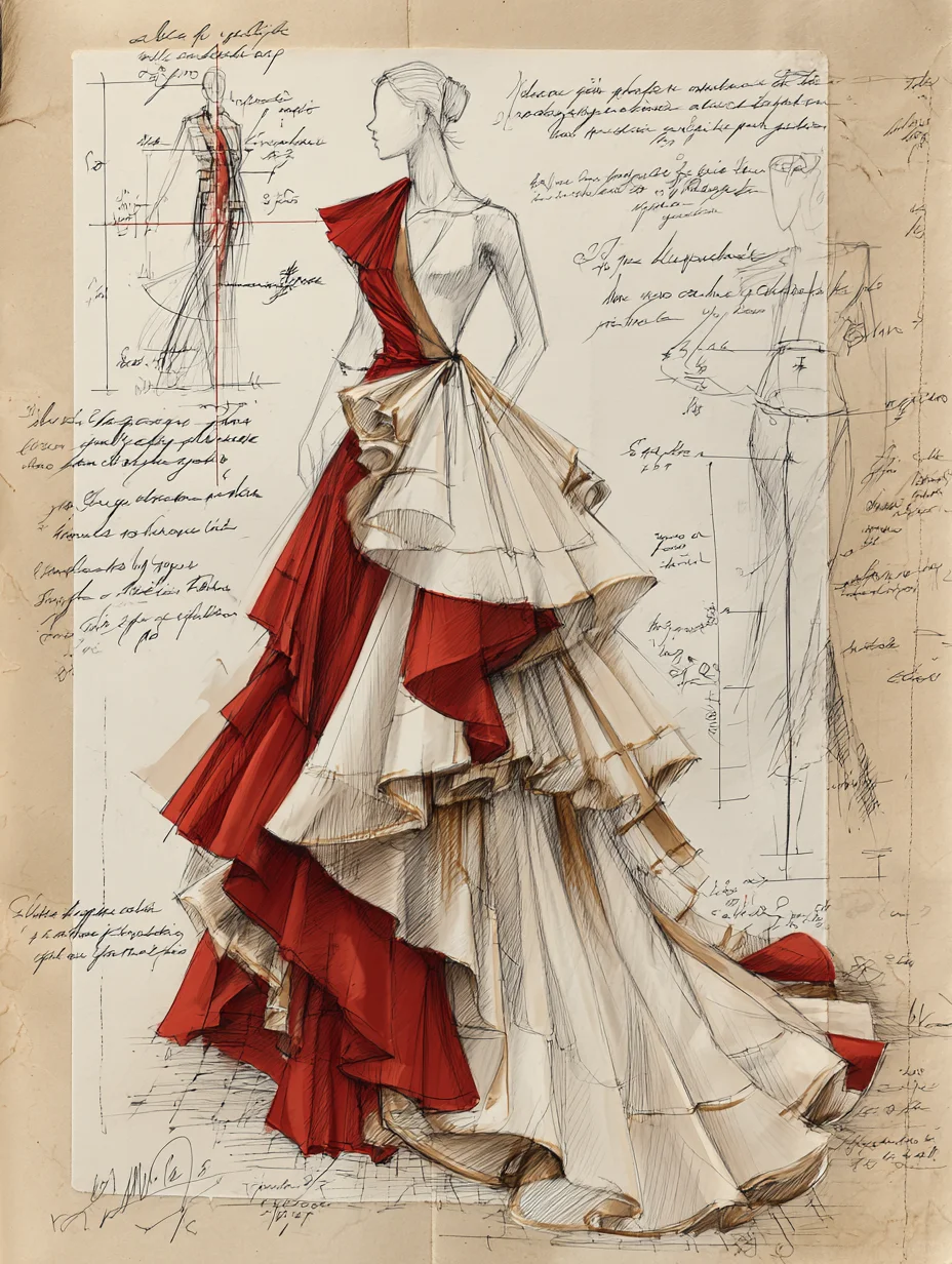 Midjourney插画｜法式复古礼服