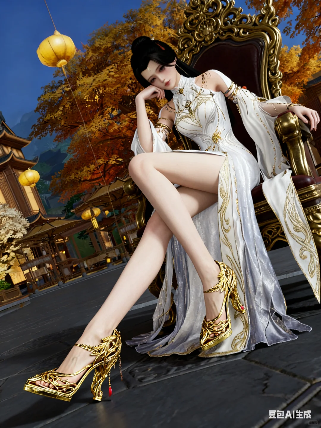 我的游戏角色穿上了我做的高跟鞋