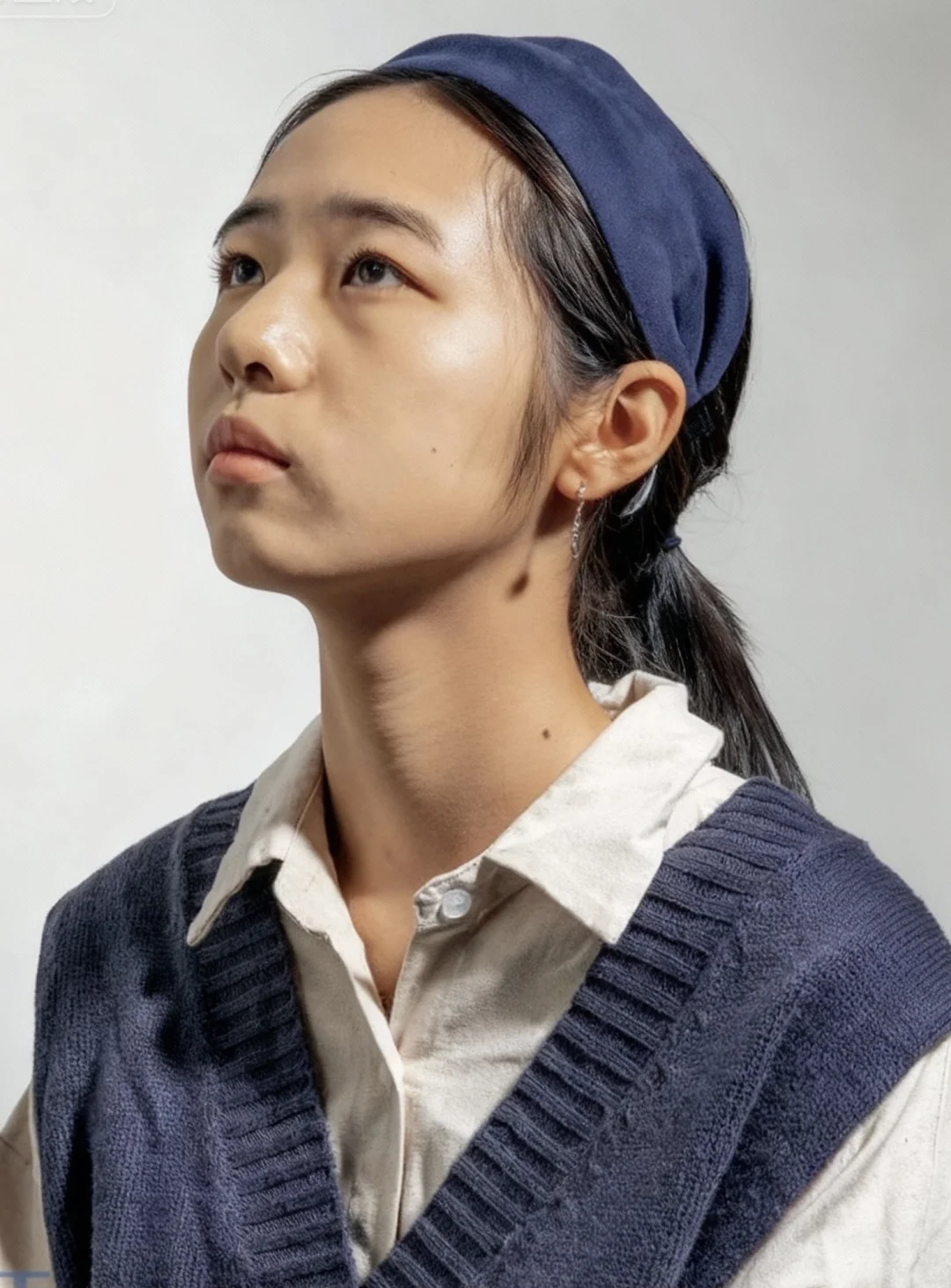 素描头像照片——俯视、仰视、平视