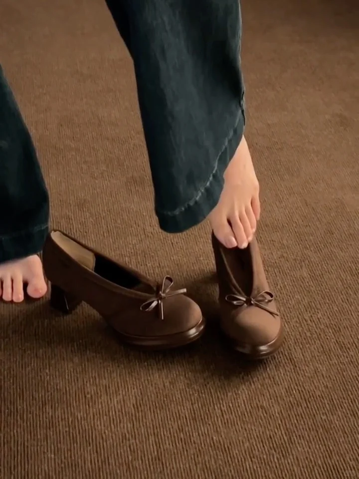 5cm复古高跟鞋！这双好温柔好气质啊！