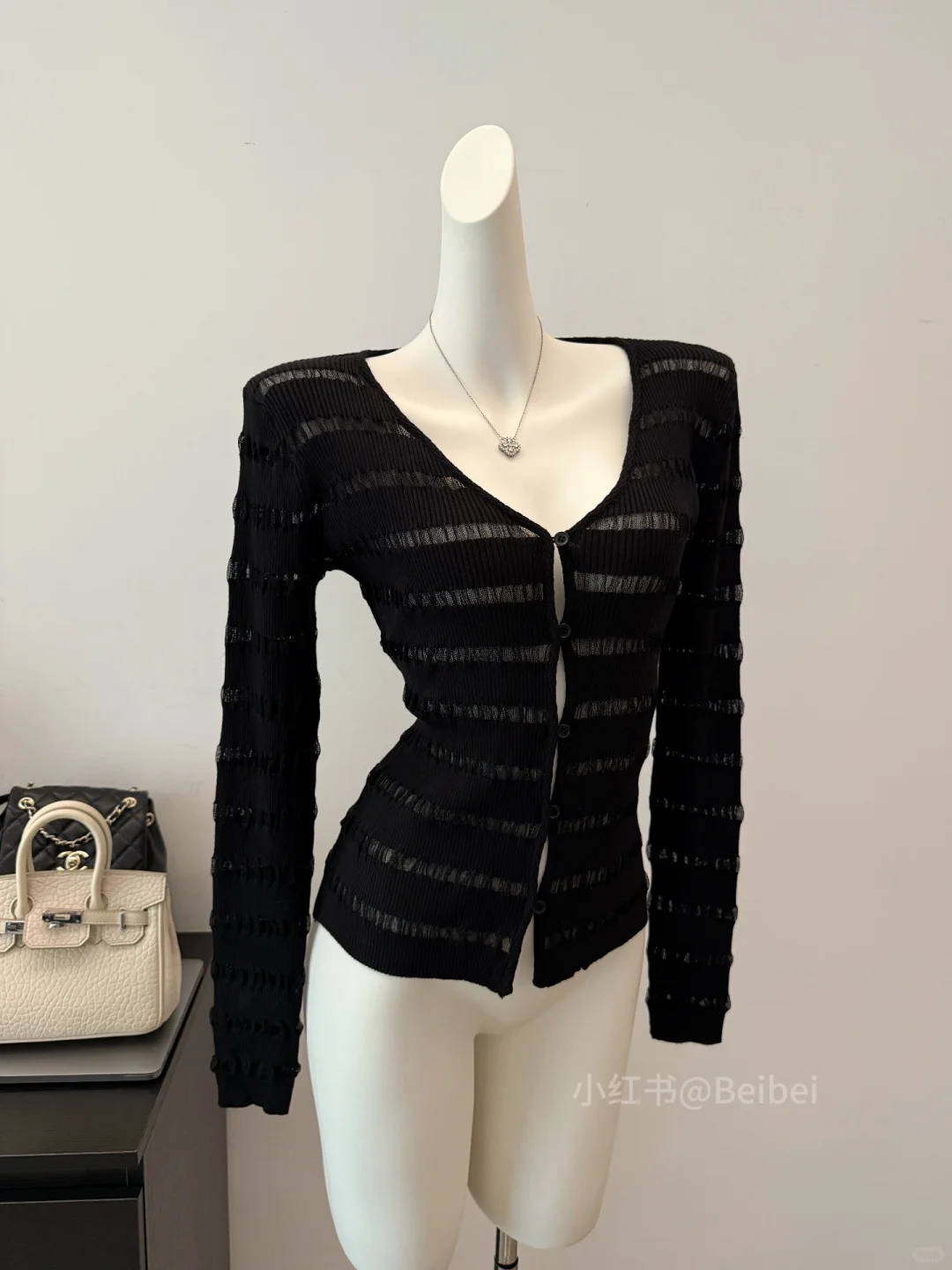 性感透视美女感～黑色针织太绝了！！！