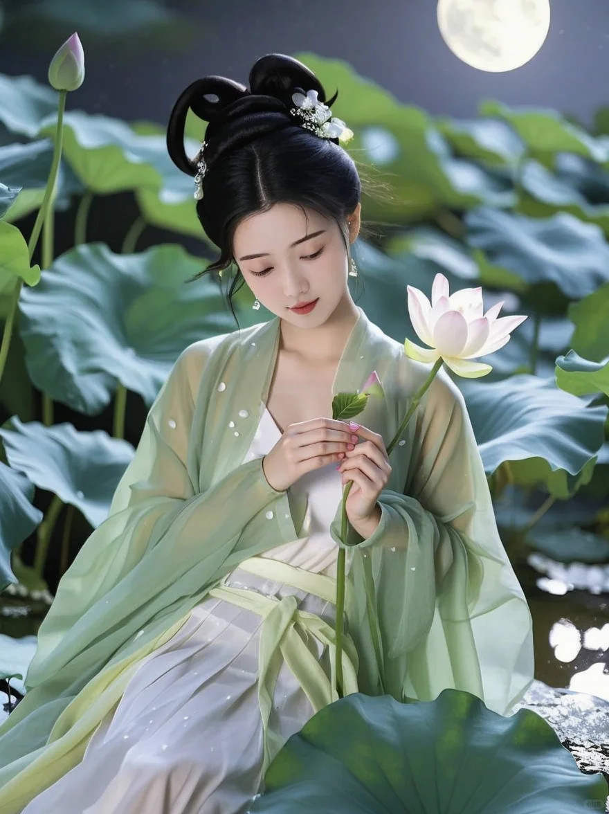 夏日荷塘，清风拂面：夏日清凉汉服搭配灵感